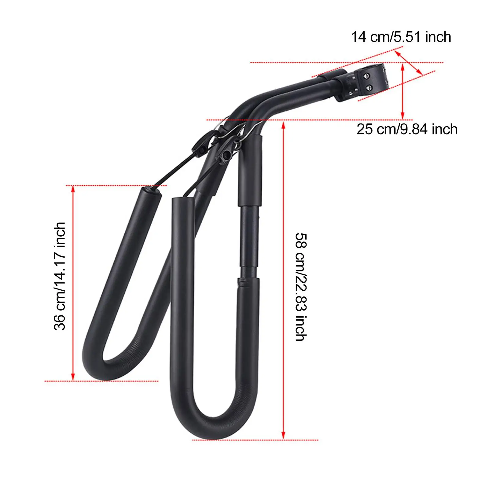 Bike Surfboard Rack Simple Installation Foam Padded Holder Outdoor Cycling Accessory for Road Mountain