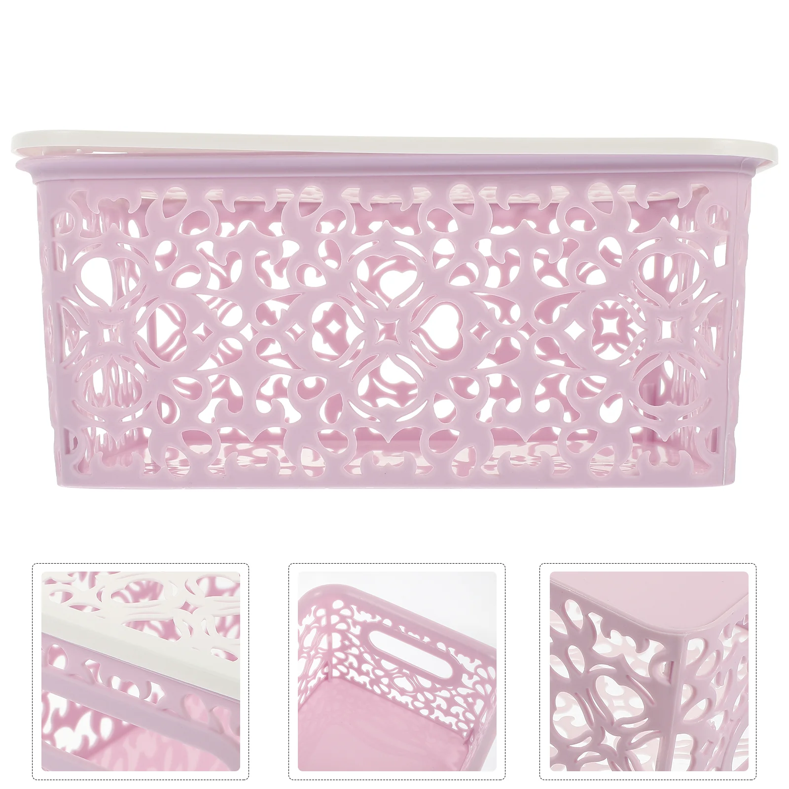 

1Pc Plastic Hollow Storage Box Portable Underwear Storage Basket Hollow Clothes Storage Box Lid Home Kitchen Cabinet Storage