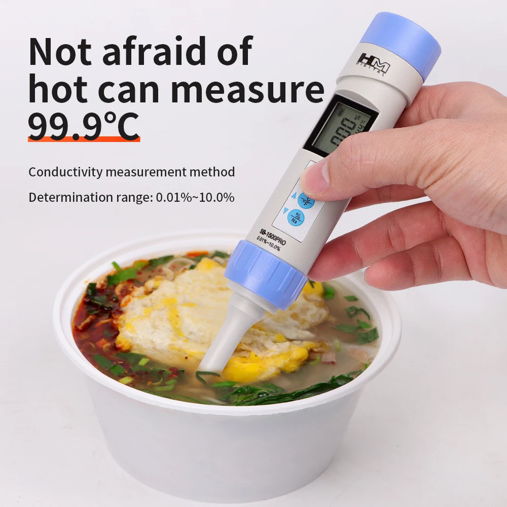 Salinity Meter Salt Temperature Tester with Spoon for Food Soup Cooking