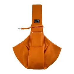 Portable Pet Shoulder Bag with Phone Pocket - Outdoor Travel Carrier (Orange - brown)
