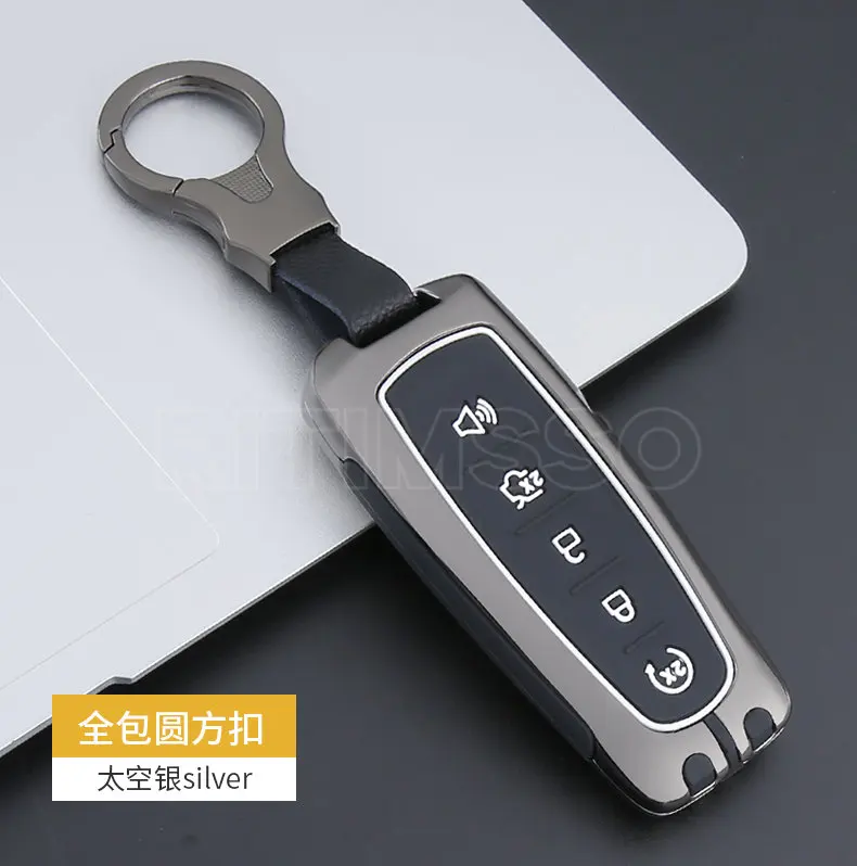 Custodia Per Portachiavi A Distanza Per Auto In Lega A 5 Pulsanti Per Ford Edge Escape Expedition Explorer Focus Taurus Flex C-Max Protector