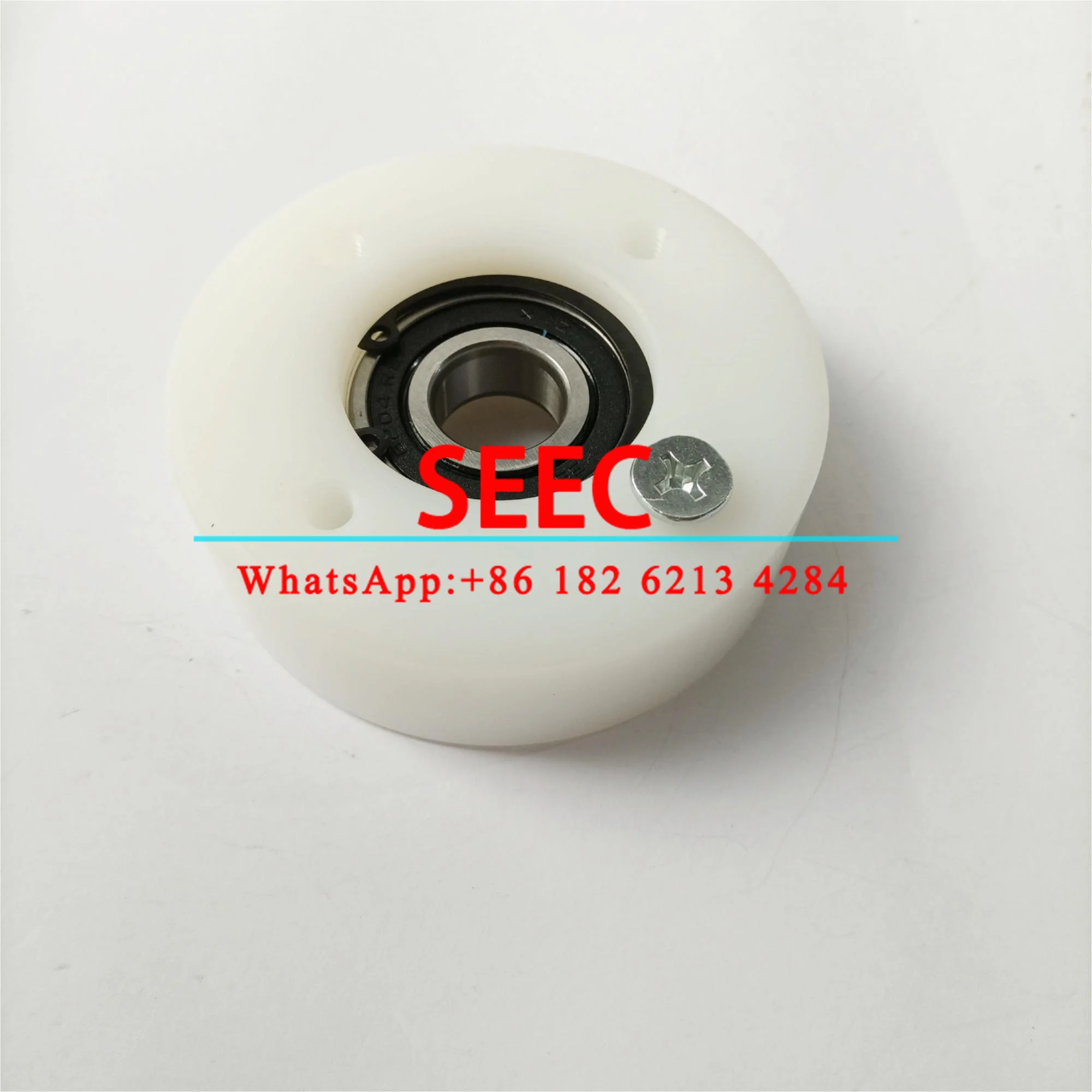 SEEC Escalator Roller White Plastic Wheel 4 Holes OD 98mm W 30mm Bearing 6204 RS Escalator Wheel Elevator Spare Parts