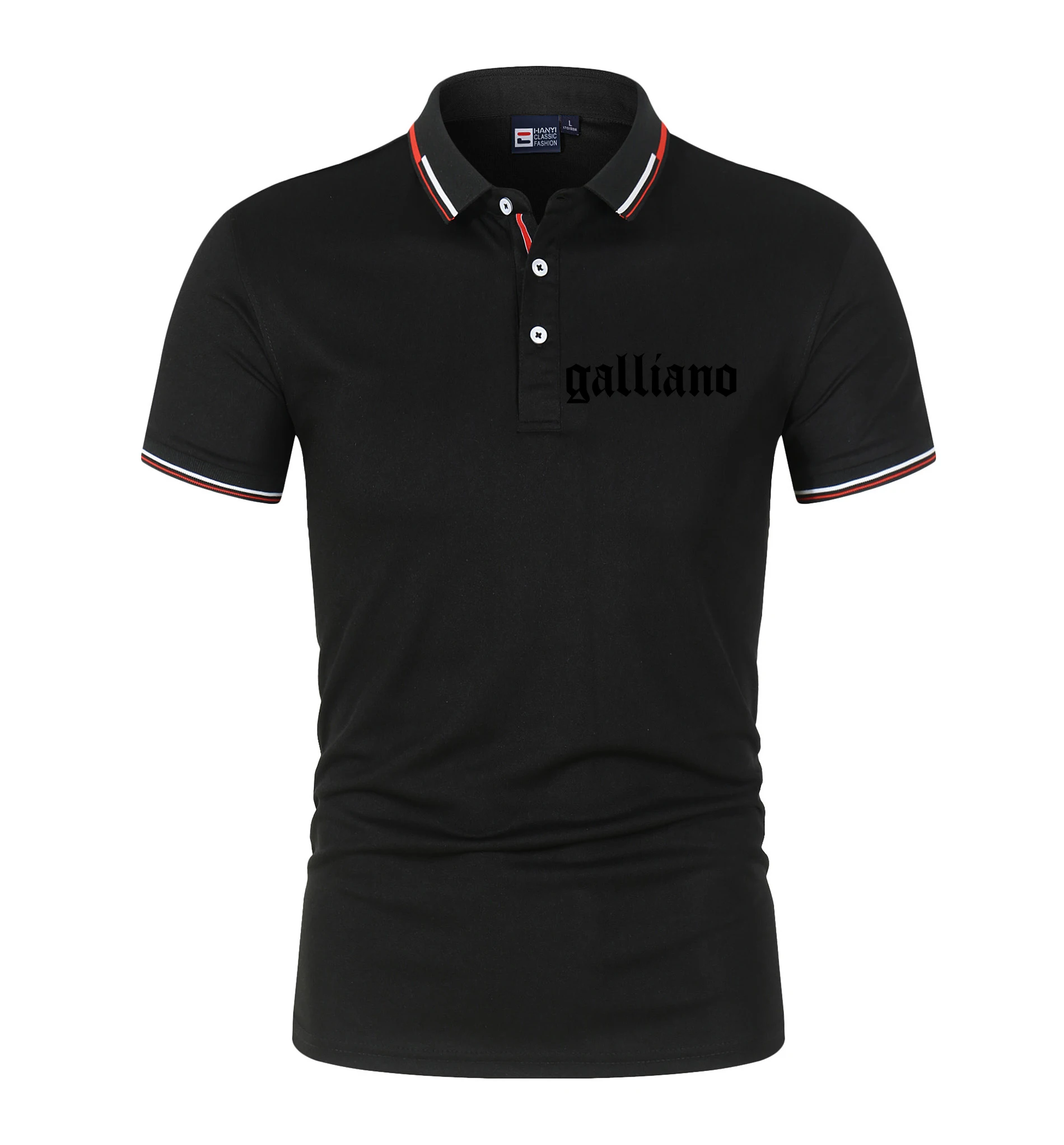 GALLIANO-Nowa wiosenno-letnia koszulka polo Tide męska biznesowa koszulka z klapami na co dzień_voghion.com