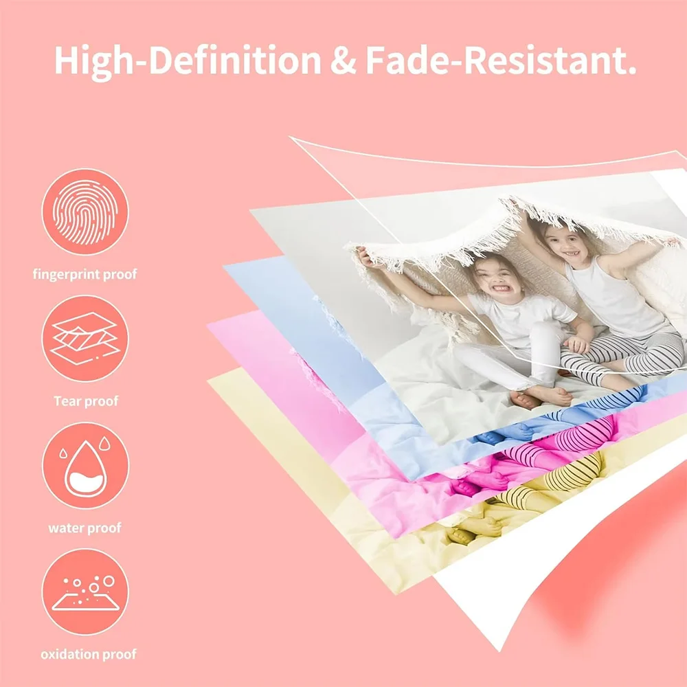 HPRT Z5/Z5S 컬러 포토 용지 2x3인치 Z5/Z5S 즉석 카메라 프린터용 염료 서브 미디어 미디어 20/40매 방수 및 변색 방지 용지