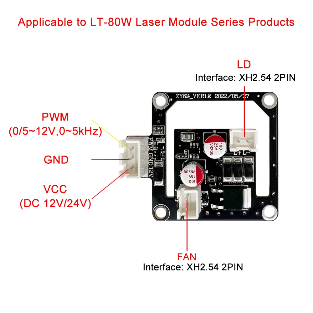 LASER TREE 20W 40W 80W Laser Driver for Laser Engraving Cutting Head Module Engraver Wood Working Tools Accessories laser module laser machine spare parts