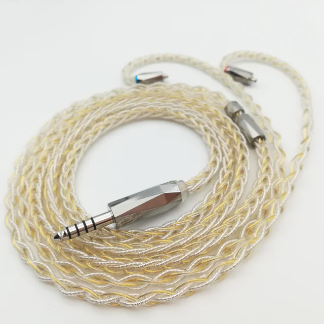 Hiclass-金メッキの純粋な銀メッキケーブル,8コア,0.78 Qdc,mmcx 