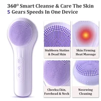 Sonic Waterproof Facial Cleansing Brush for Men & Women Rechargeable Exfoliating Electric Face Scrubber Cleanser Brush 2