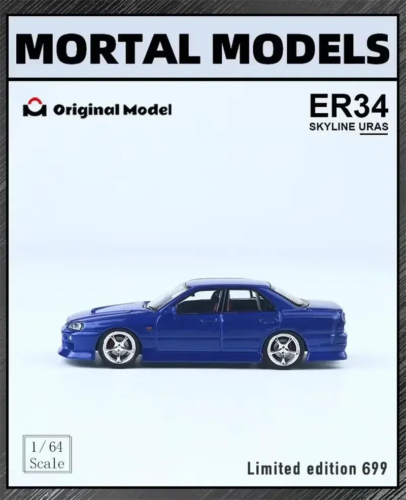 Mortal x OM 1:64 Skyline ER34 limited699 Diecast Model Car