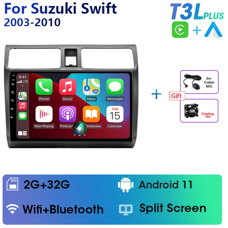 portable movie player for car Android 11 Car Radio with Screen for Suzuki Swift 2003-2010 Stereo Receiver Carplay Video Multimedia Player Bluetooth 2 din DVD portable video player for car Car Multimedia Players