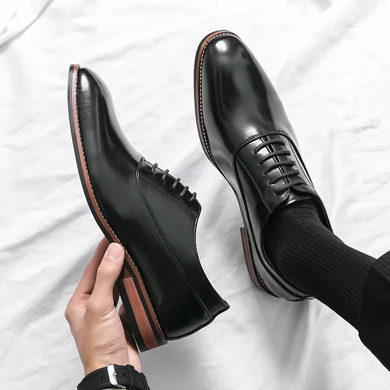 Fashion Business Dress Men Leather Shoes Classic Formal Comfortable Slip On Oxfords Size 46 leather shoes