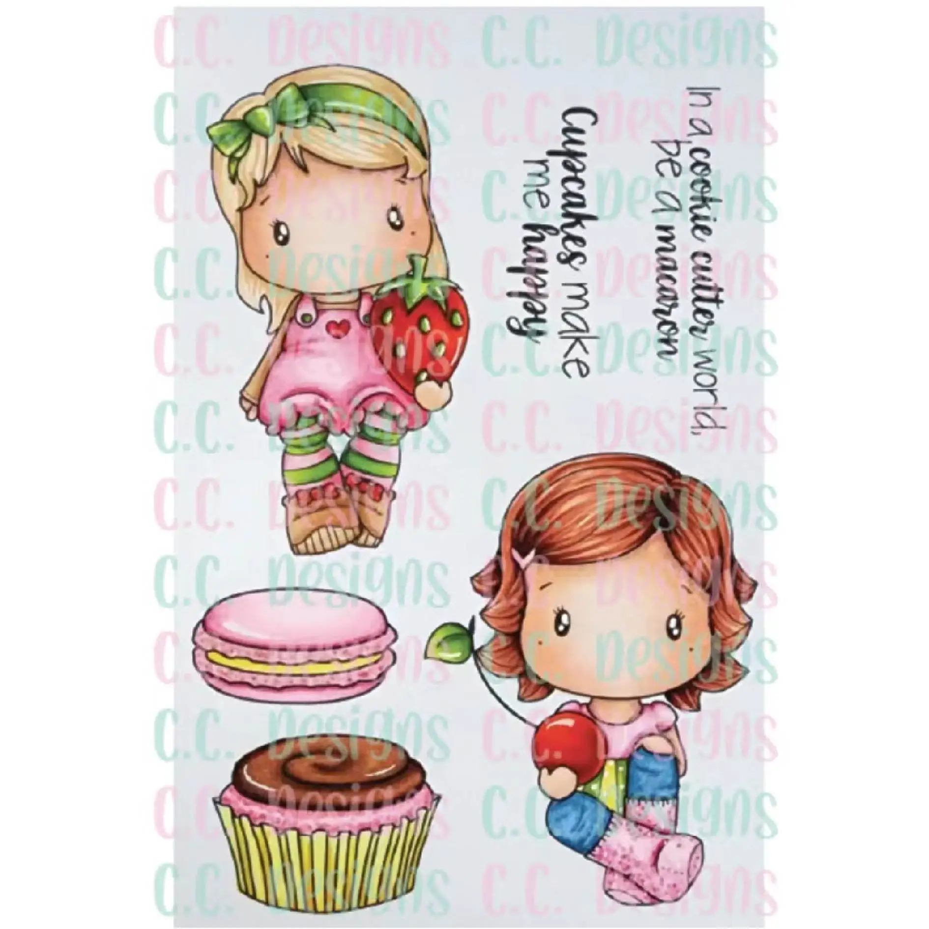 

Прозрачные штампы для маленькой девочки и торта и штамп для резки используются для открыток «сделай сам» для изготовления шаблонов для резки рукоделия 14