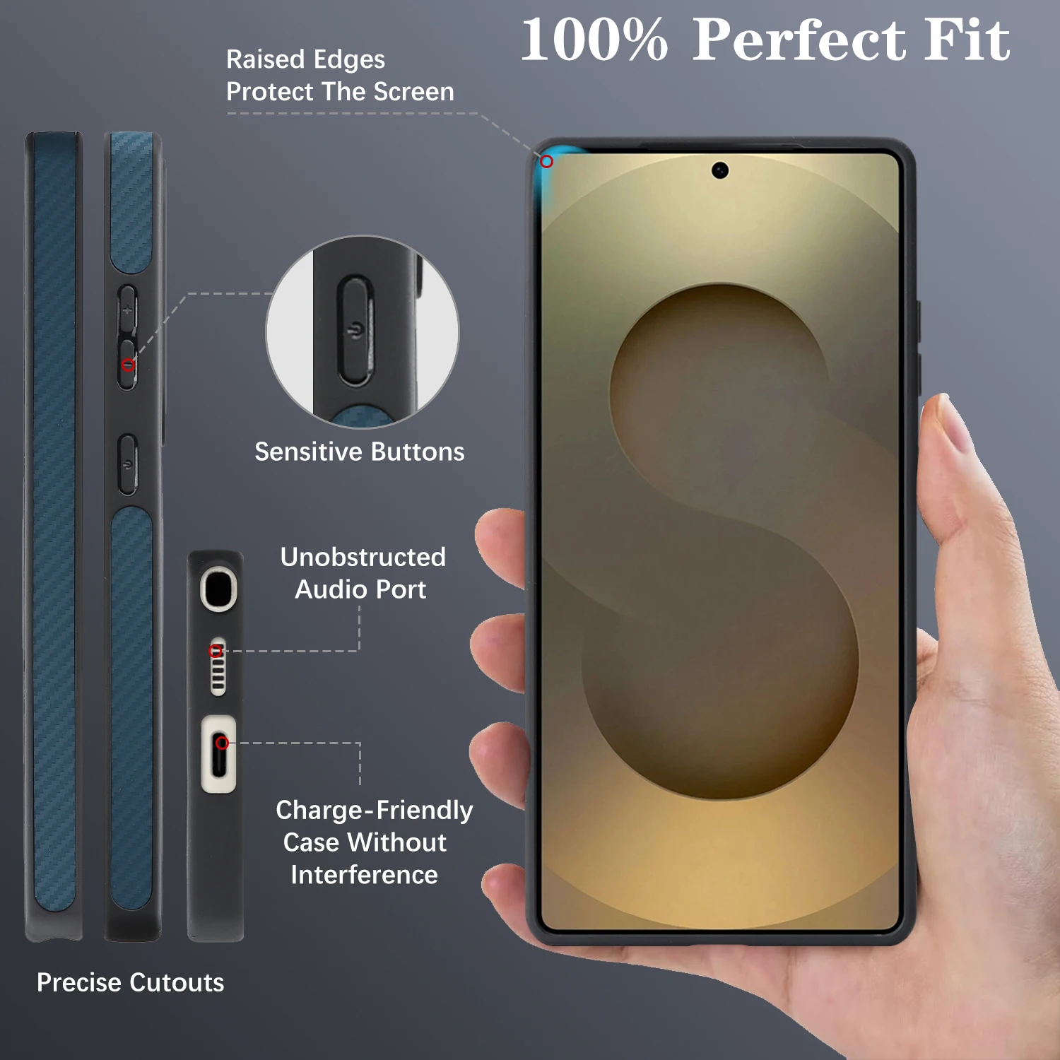 Luxury Ultra Thin Business Carbon Fiber Leather Magnetic Wallet Case