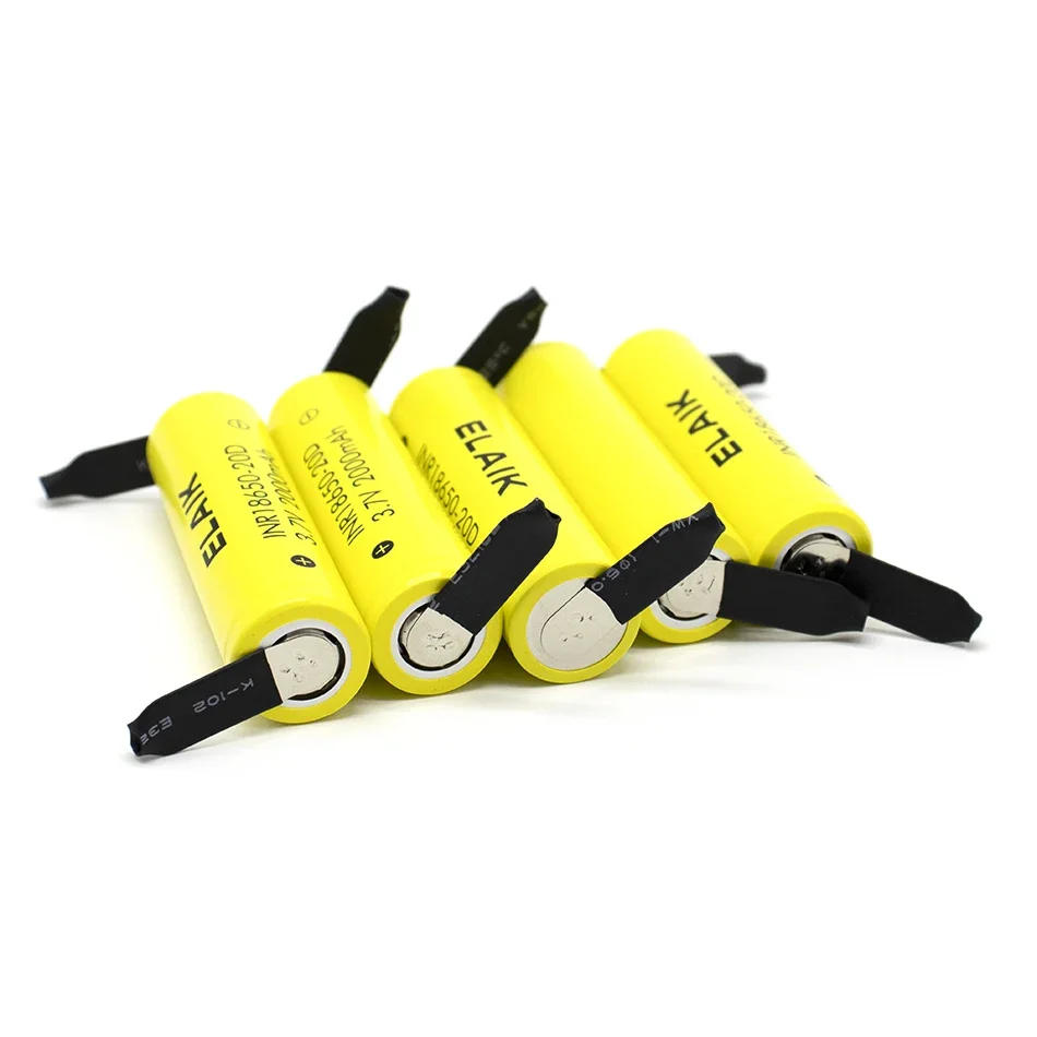 

INR18650 Power battery 3.7V 2000mAh*20pcs rechargeable power lithium battery internal resistance small DIY+20D- Nickel sheet