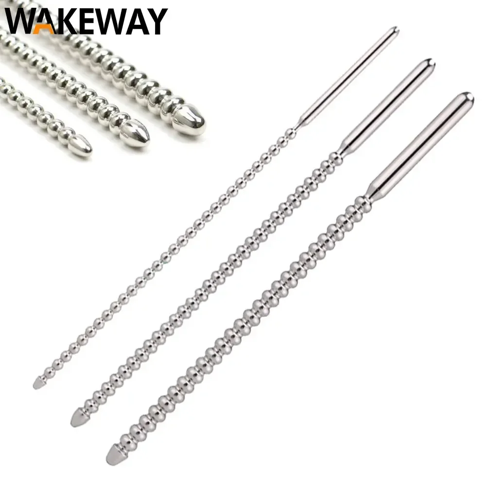 WAKEWAY 3 Size Stainless Steel Urethral Catheter Penis Plug Urethral Stimulation Dilator Male and Female Sex Toys