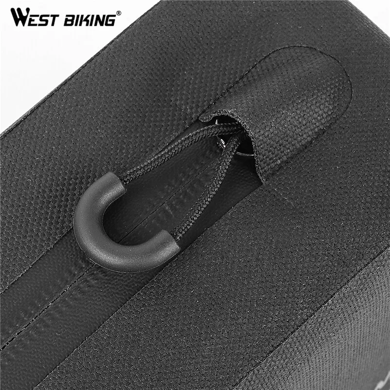 WEST BIKING Bicycle Top Tube Bag Portable Bike Handlebar Bag Nylon TPU Full Waterproof Triangle Bag MTB Road Cycling Accessories