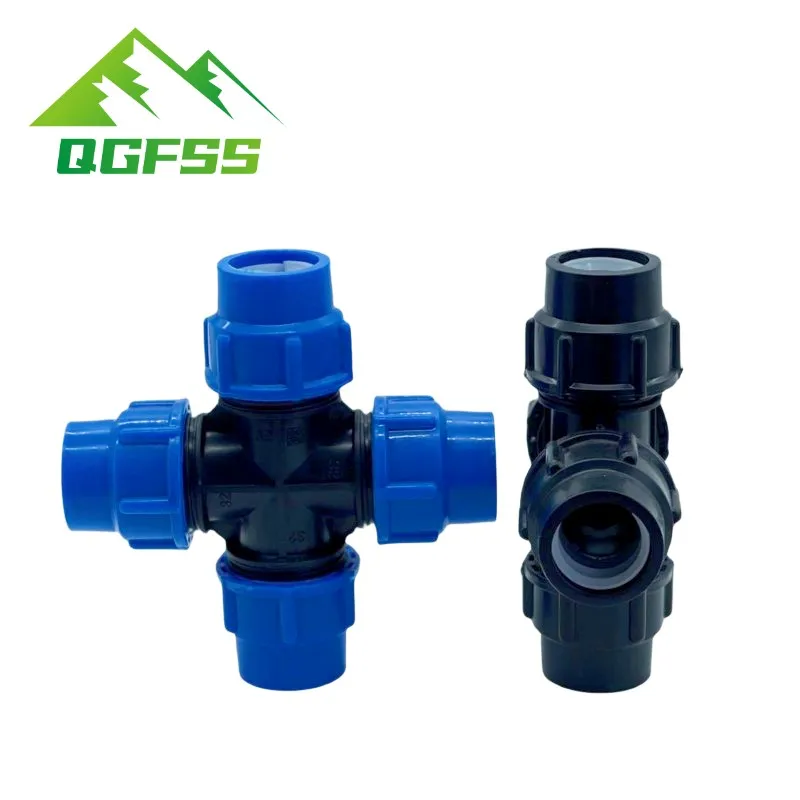 

Plastic PE fittings quick Union Plastic fittings four-way union joint 20/25/32/40/50/63mm Tap Water Irrigation