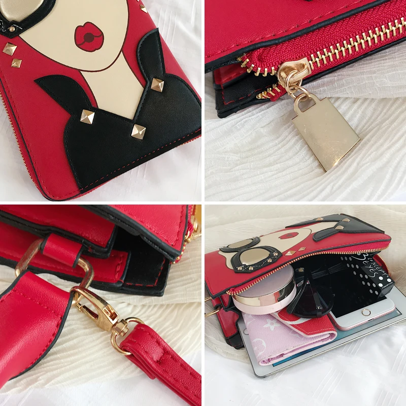 Women's Bag 2022 Trend Cartoon Girl Designer Crossbody Bag for Women Luxury Handbag Female Fashion Satchel Shoulder Bag Purse