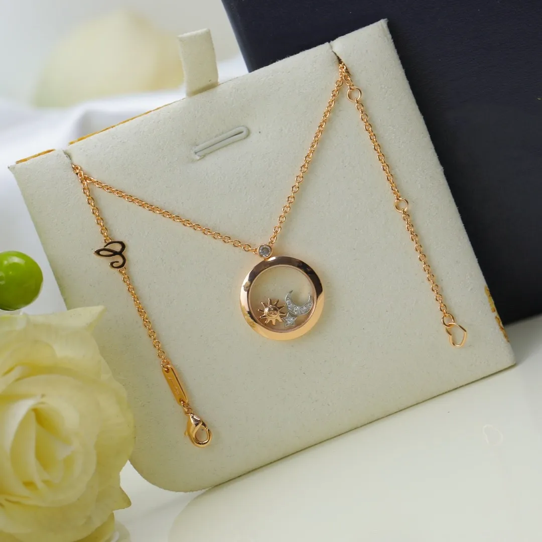 Luxury Brand Jewelry - Charming Women's Pendant 925 Sterling Silver Sun Moon Star Necklace - Free Shipping for Birthday Gifts