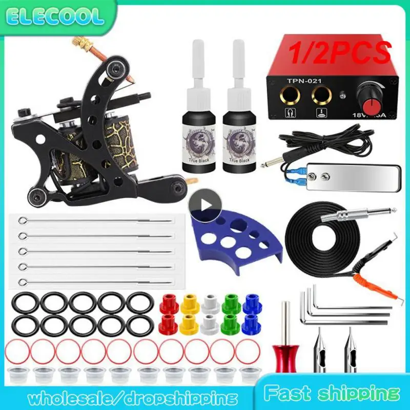 

1/2PCS Tattoo Machine Kit Rotary Tattoo Machine Pen Kit With Cartridges Needles Permanent Makeup Tattoo Set For Tattoo Body Art