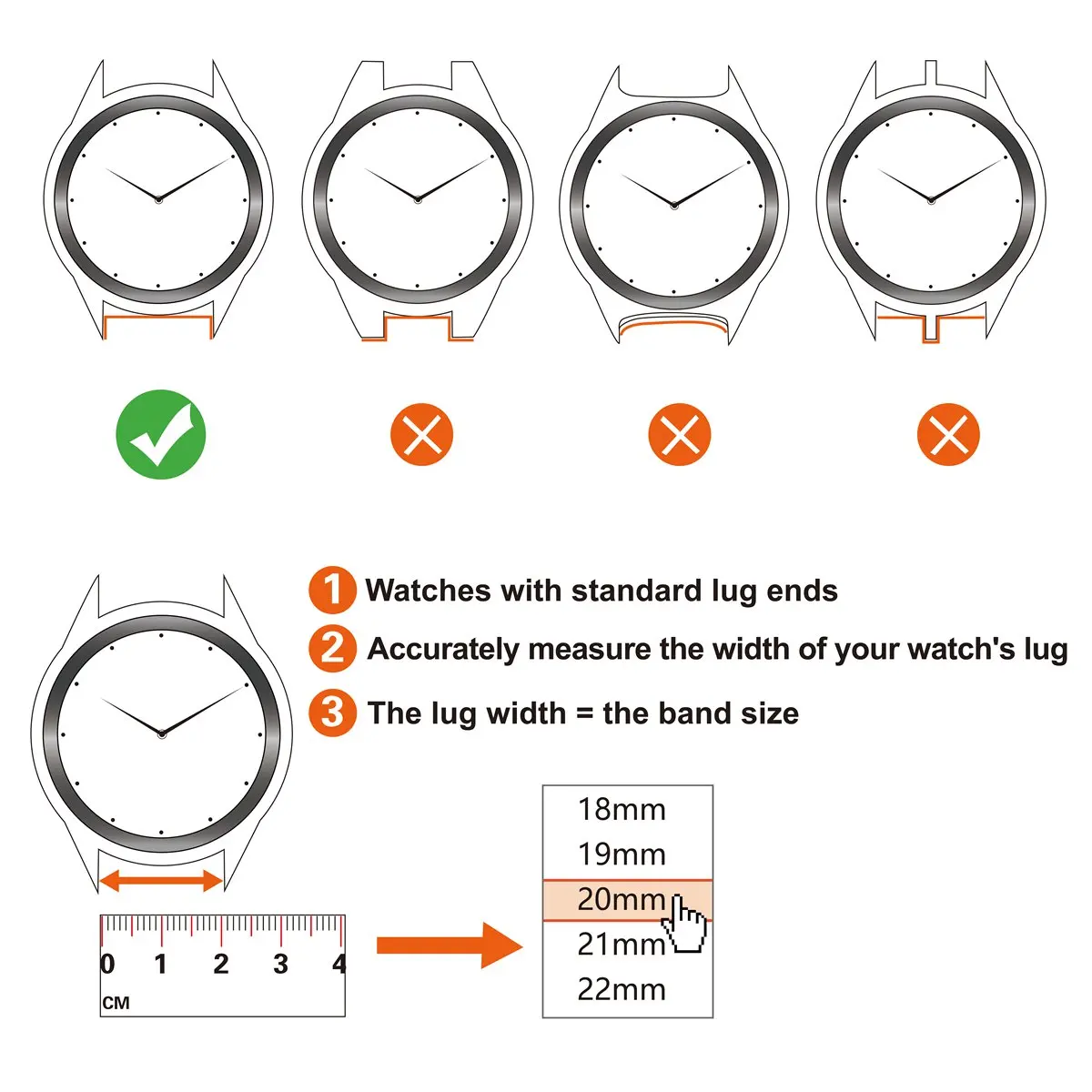 ANNEFIT Genuine Leather Watch Band 18mm 19mm 20mm 21mm 22mm with Stainless Steel Buckle Quick Release Replacement Watchband