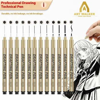 Black fineliner pen set 1