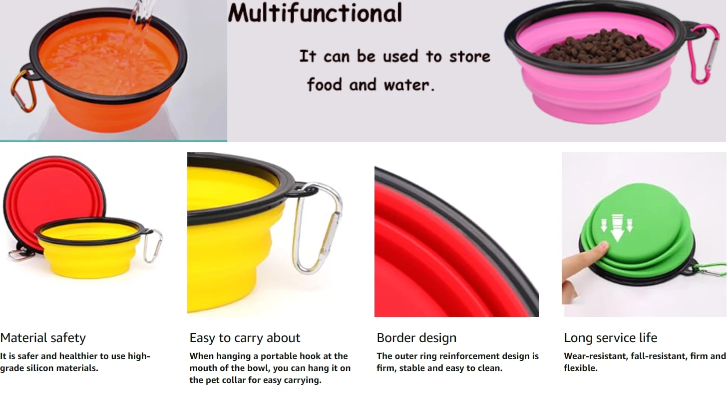 Title 9, Dog Bowl Pet Collapsible Bowls Travel Dog Cat W...