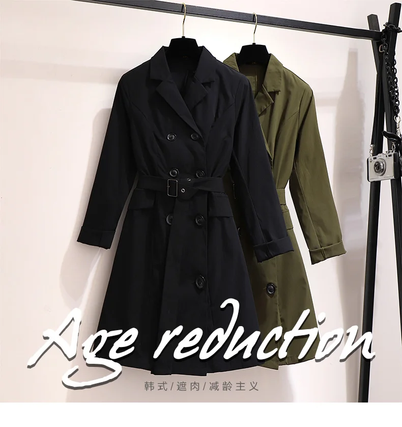 black down jacket Fat mm work clothes Lapel coat Korean version close waist show thin fashion temperament windbreaker 2022 spring new large women' black puffer coat with hood