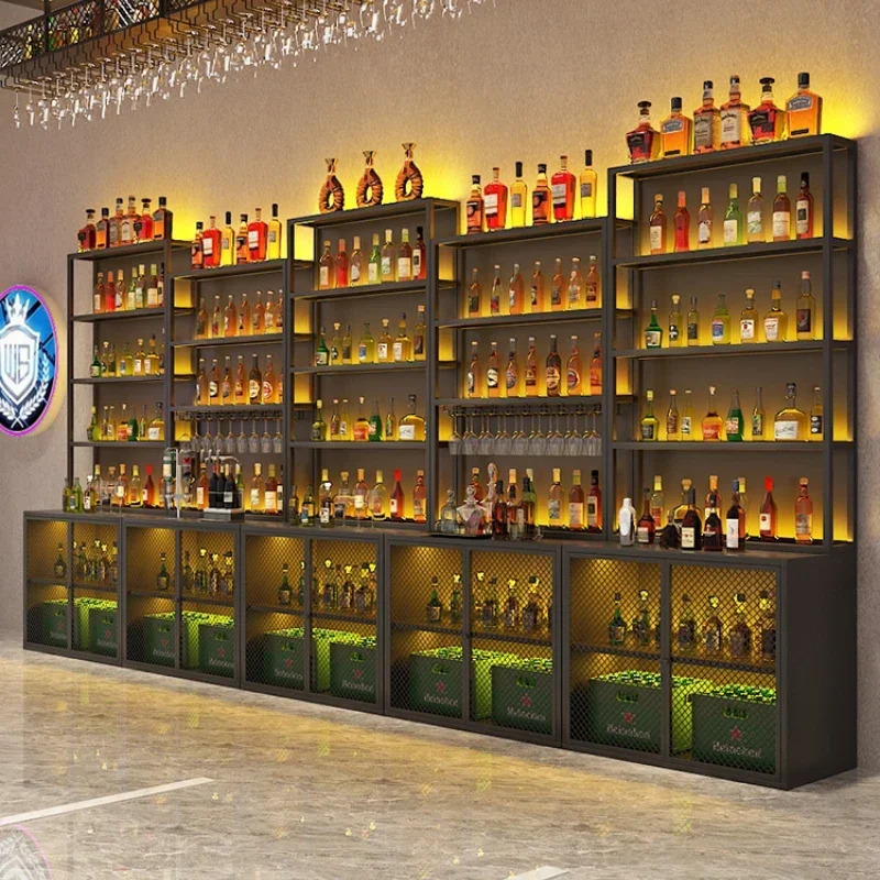 Creative Counter Bar Cabinet Tavern Restaurant Cellar Modern Background Wine Rack Storage Schrank Nightclub Furniture