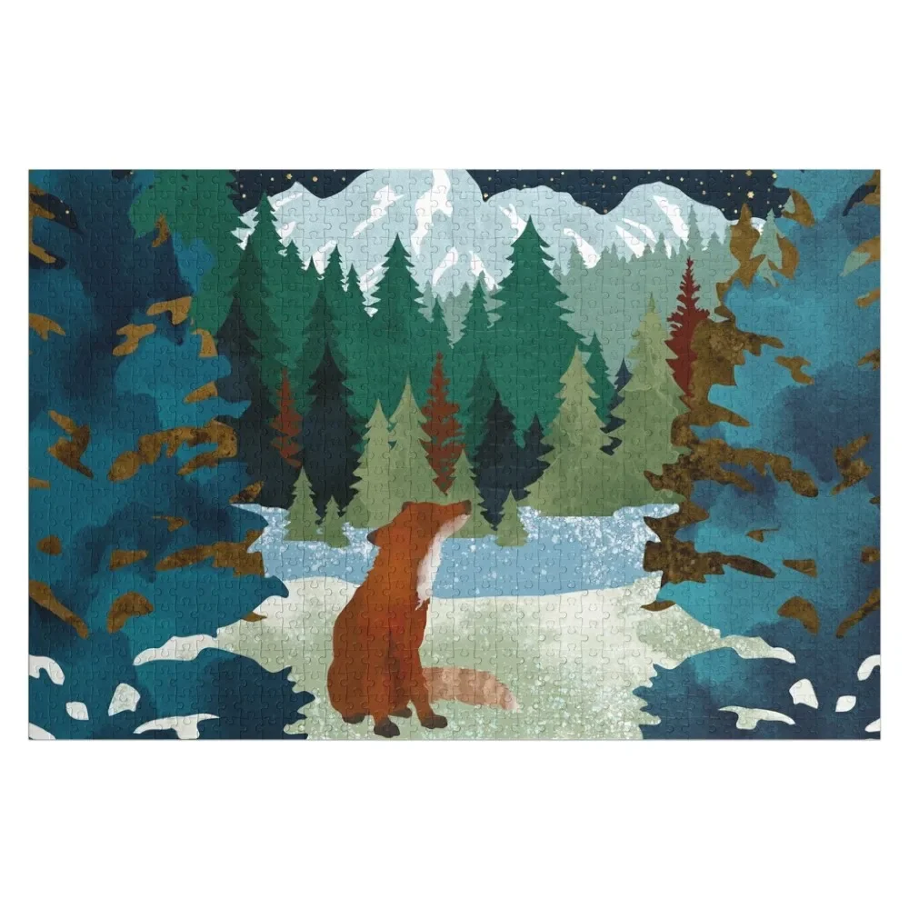 Winter Fox Vista Jigsaw Puzzle Wooden Adults Personalized For Kids Personalized Gifts Puzzle