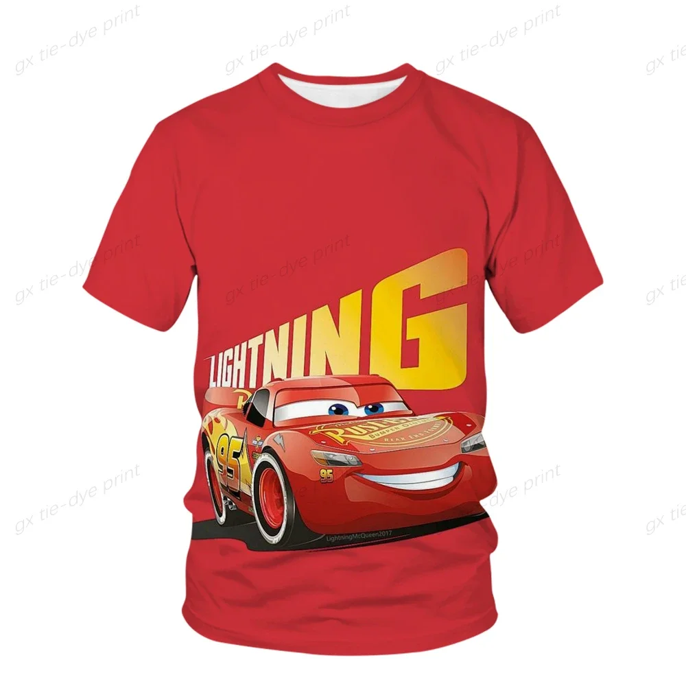 New Summer Children Cars T-Shirt Kids Lightning McQueen Clothes Kawaii Anime Cartoons Kids Boy Girl Hip Hop T Shirt Casual Top 4