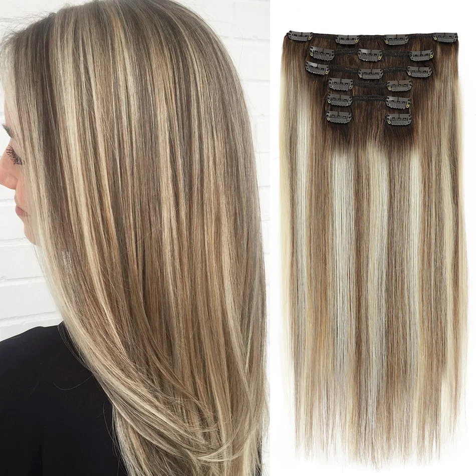 BHF Clip in Menschliches Haar Extensions 100% Remy Gerade Natürliche Menschenhaar Volle Kopf 70g zu 140g Clip ins