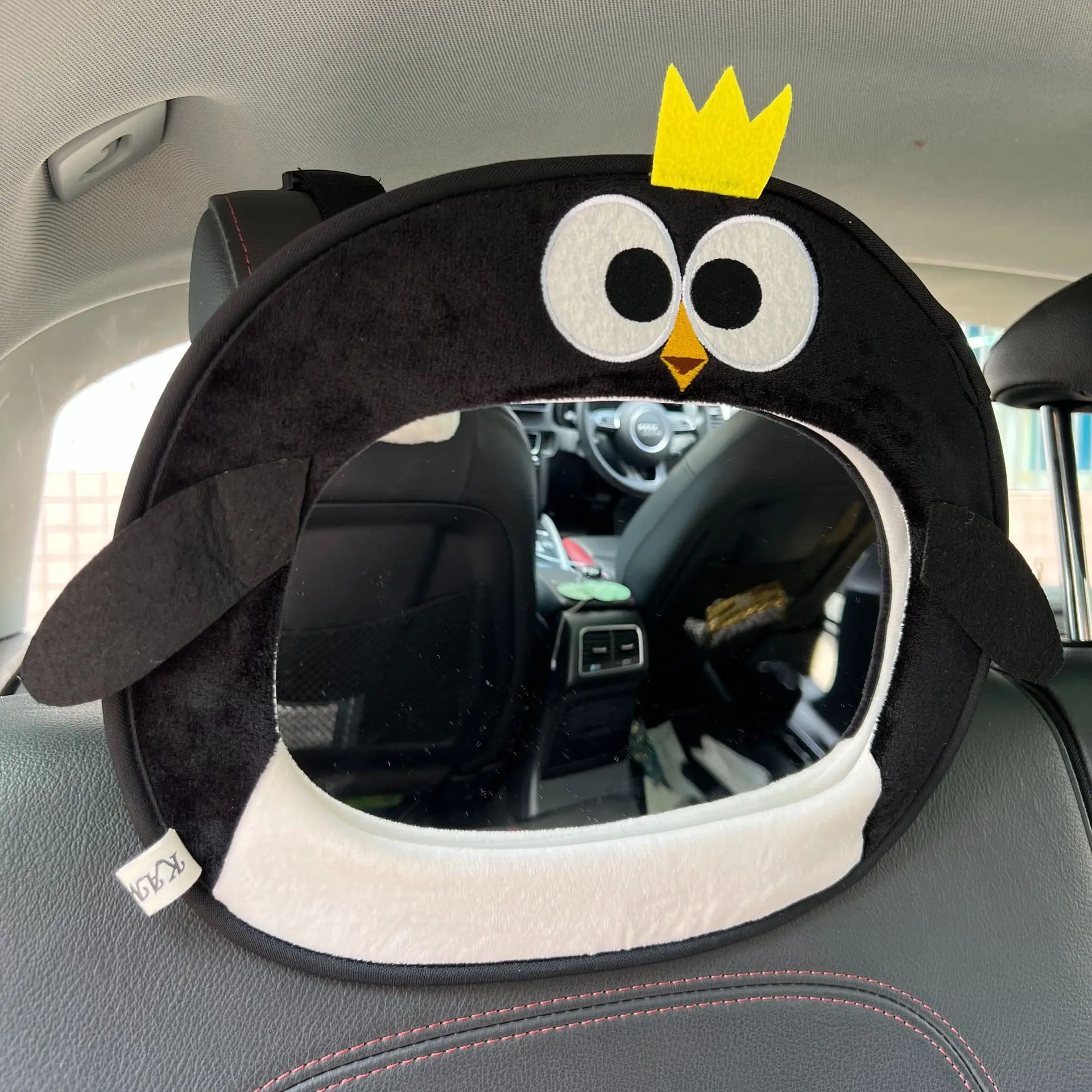 Cute Owl Child Safety Seat Rearview Mirror Cartoon Animal Car Seat Sight Glasses