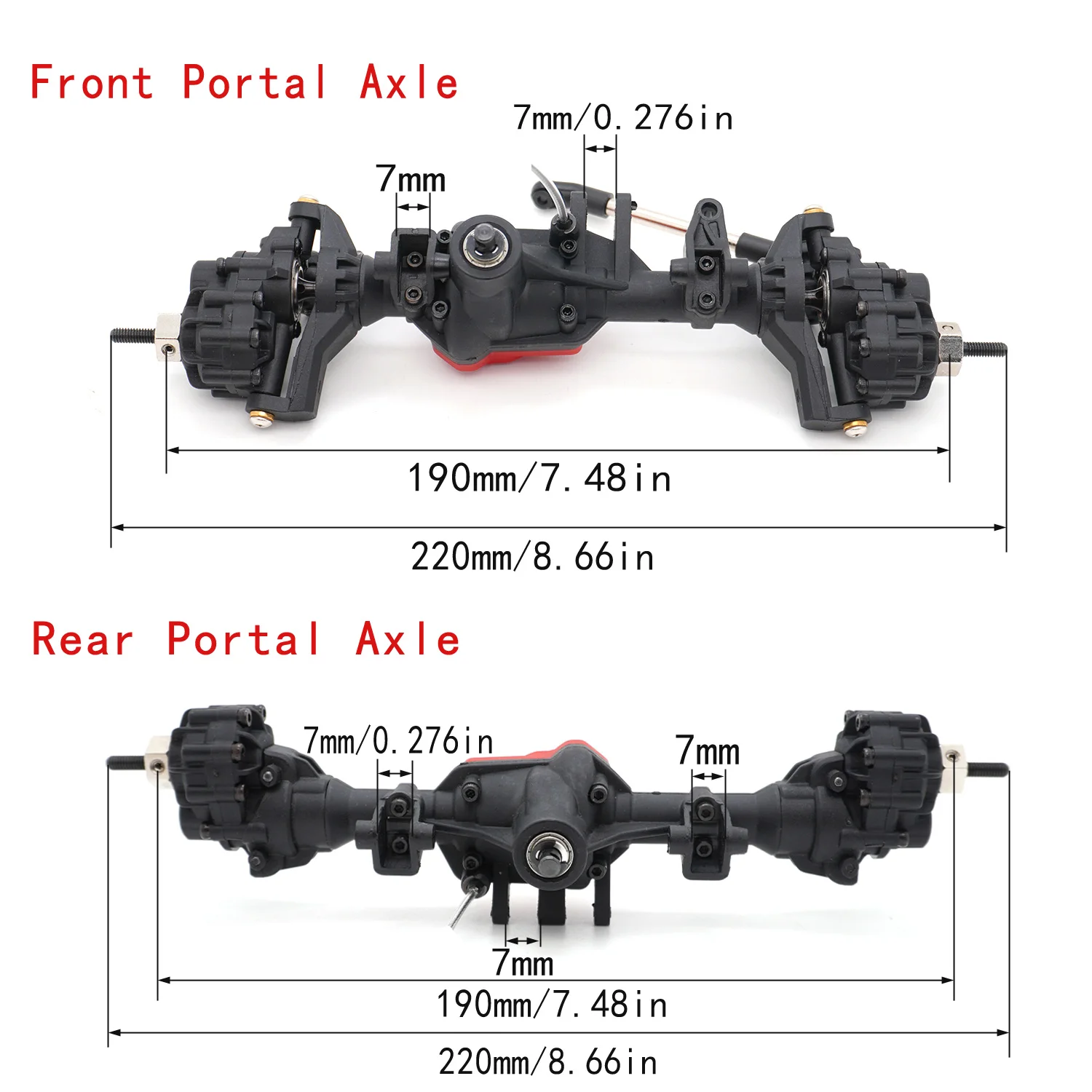Предни/Задни оси за портал за RC Crawler 1/10 - Съвместими с Axial SCX10 TRX-4