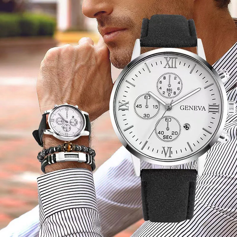 Set Fashion Mens Sports Watches Man Business Quartz Wristwatch Luxury Men Casual Clock Watch Relogio Masculino