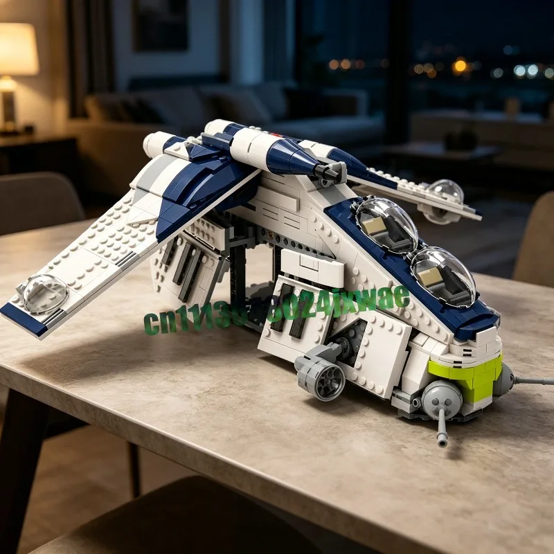 새로운 1149피스 공화국 건쉽 MOC SF 우주 전투기 모델 맞춤형 퍼즐 DIY 조립 블록 컬렉션 선물