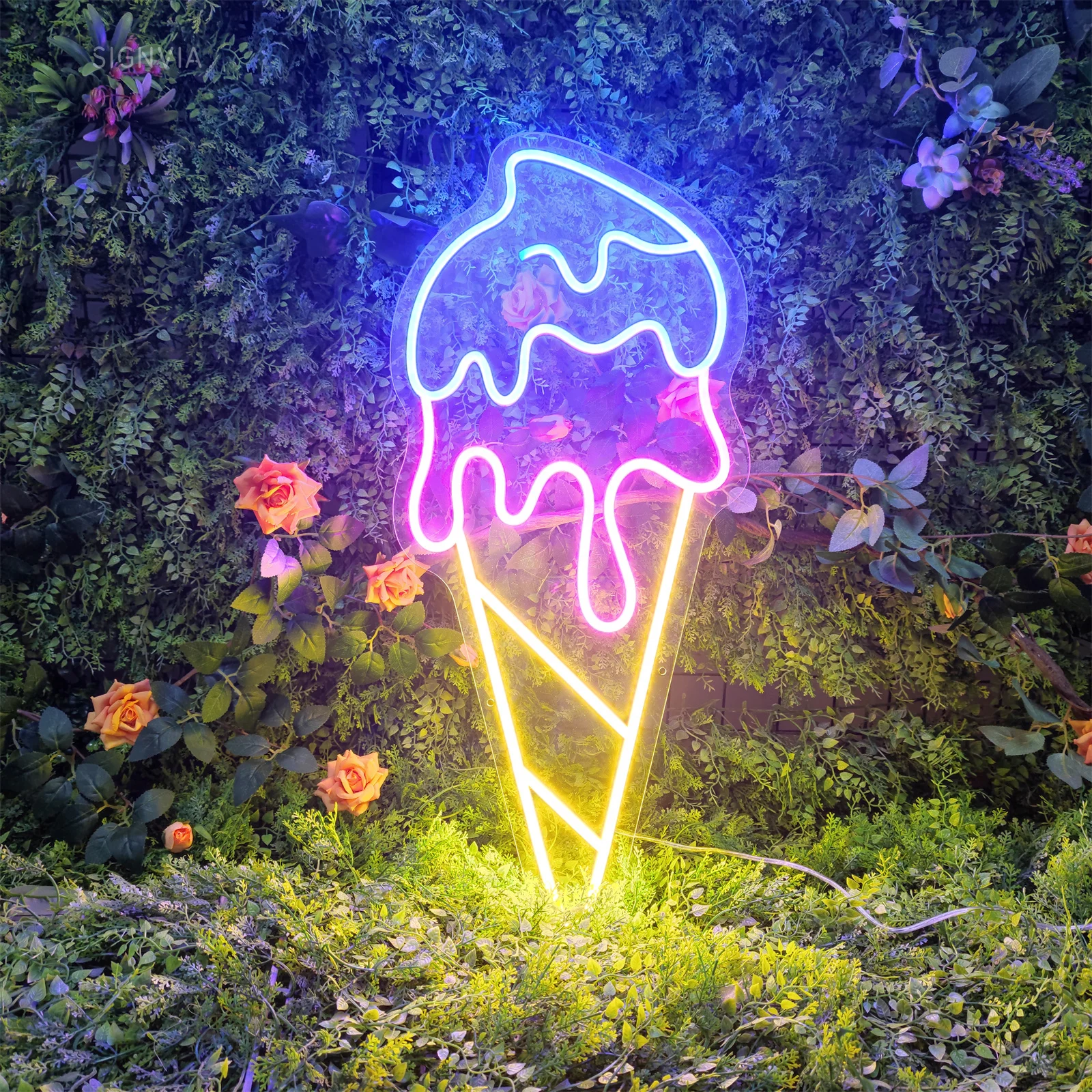 

Neon Sign Light Ice Cream Restaurant Wall Hanging Decoration LED Signboard Shop Store Neon Signs Party Supplies Business Signs