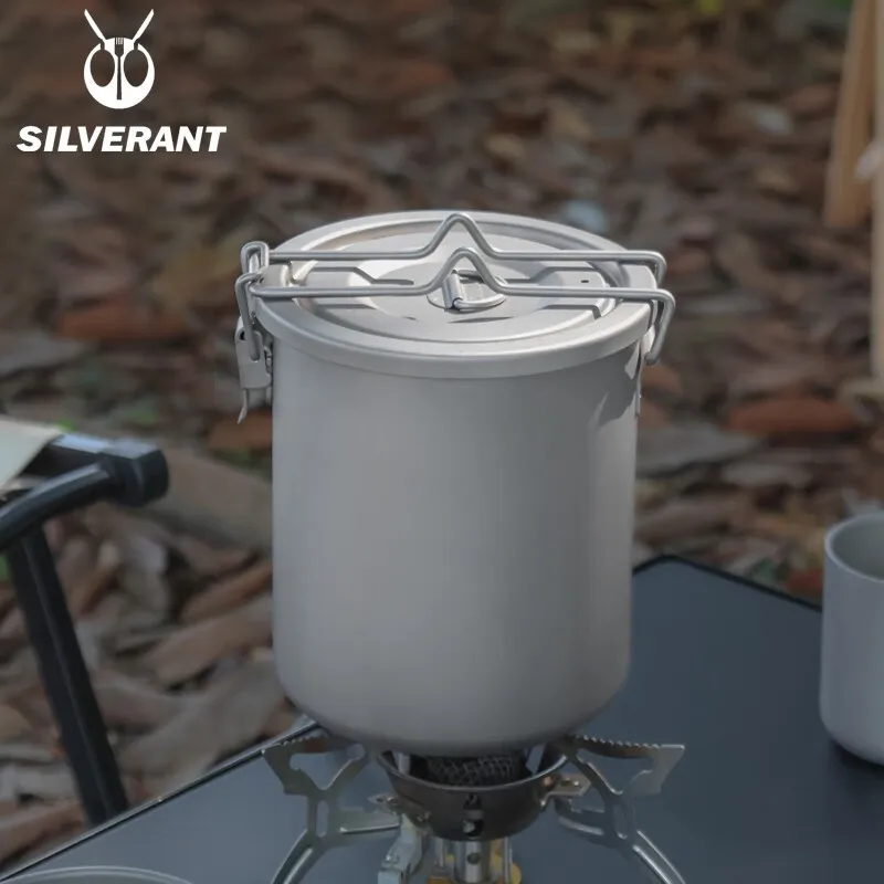 Pure Titanium Pot Cooking Multifunctional Outdoor Camping Large Capacity Pot Cooking Artifact Boiling Water