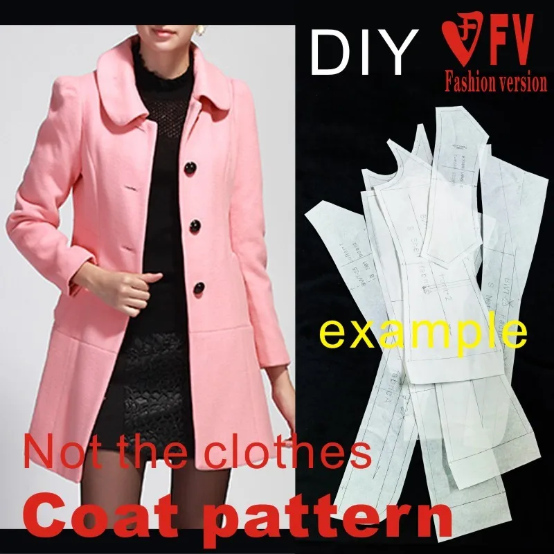 Overcoat Sewing Pattern Template Cutting Drawing Clothing DIY BFY-29