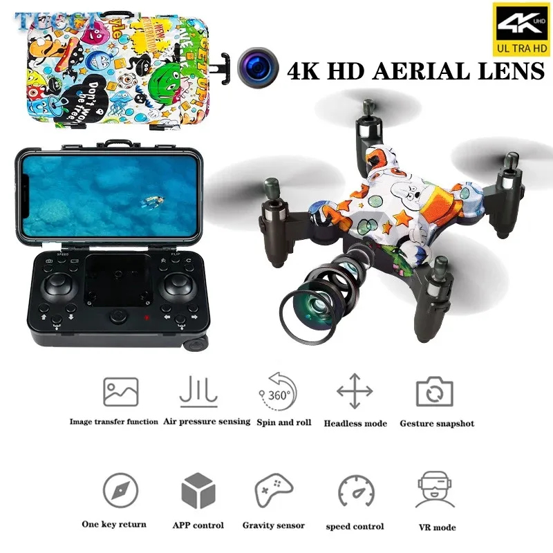 GSF DH120 Mini Drone 4K HD Wifi FPV Luggage Shape Remote Control With Camera Foldable One-click Return Quadcopter Toys |