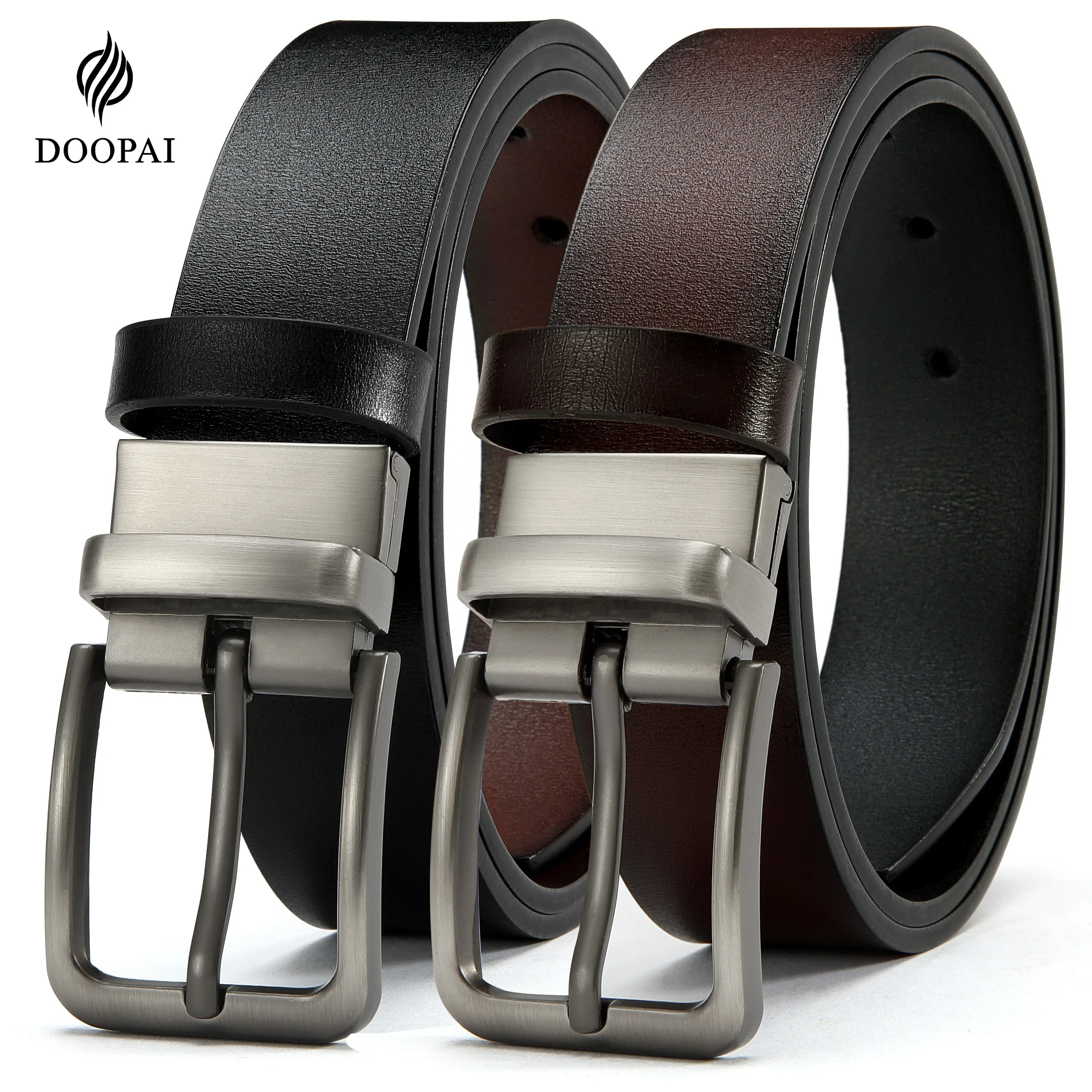 Mens Leather Pin Buckle Belt High Quality Leather Belt Genuine Leather Jeans Cowskin Casual Belts Business Cowboy Waistband Male