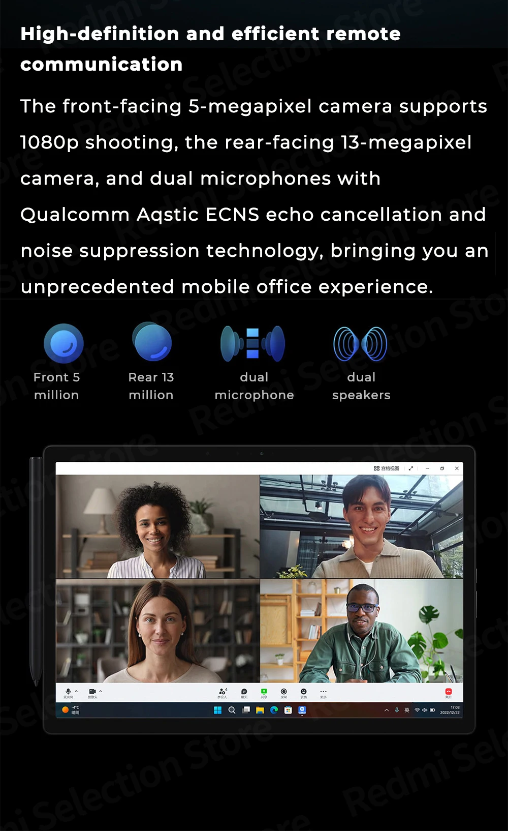 Xiaomi Book 12.4 Tablet: Snapdragon 8cx Gen2, 8GB RAM, 256GB Storage, 2.5K Touch Screen PC Description Image.This Product Can Be Found With The Tag Names Computer Office, Laptop, Laptops