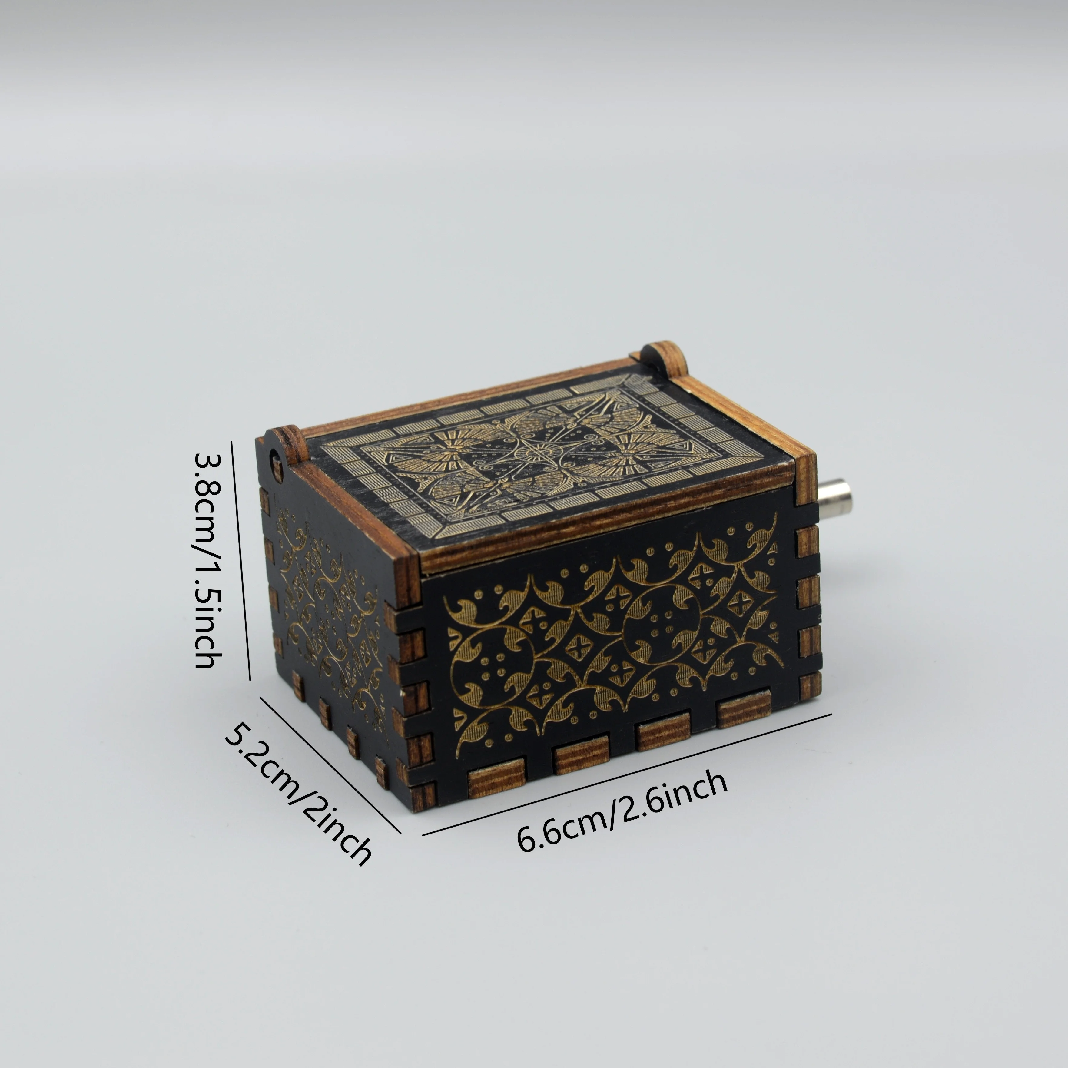1pc Wooden Music Box, Hand Cranked Classic " OVER THE RAINBOW" Music Box, Vintage Carved Wooden Music Box, For Home Room Living 4
