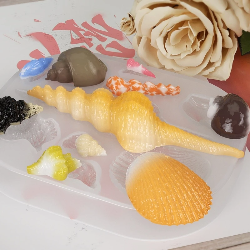 Seashell Conch Starfish Fish Under the Sea Style Pastry Baking Molds for Marine Theme Keychain jewelry Silicone Mold