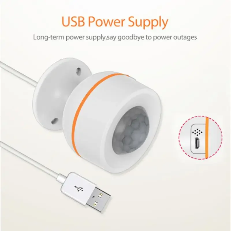 ZigBee Tuya Mini Motion PIR Sensor Detector Smart Life APP Wireless Remote Control Home Security System USB Charge Needed Hub