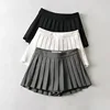 Zoki Sexy Women Pleated Skirts High Waist Summer Vintage Mini Skirts Korean Tennis Student White Designed Dance Skirt 1