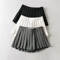 Zoki Sexy Women Pleated Skirts High Waist Summer Vintage Mini Skirts Korean Tennis Student White Designed Dance Skirt 1