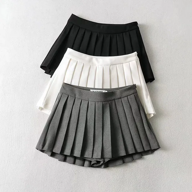 Zoki Sexy Women Pleated Skirts High Waist Summer Vintage Mini Skirts Korean Tennis Student White Designed Dance Skirt 1