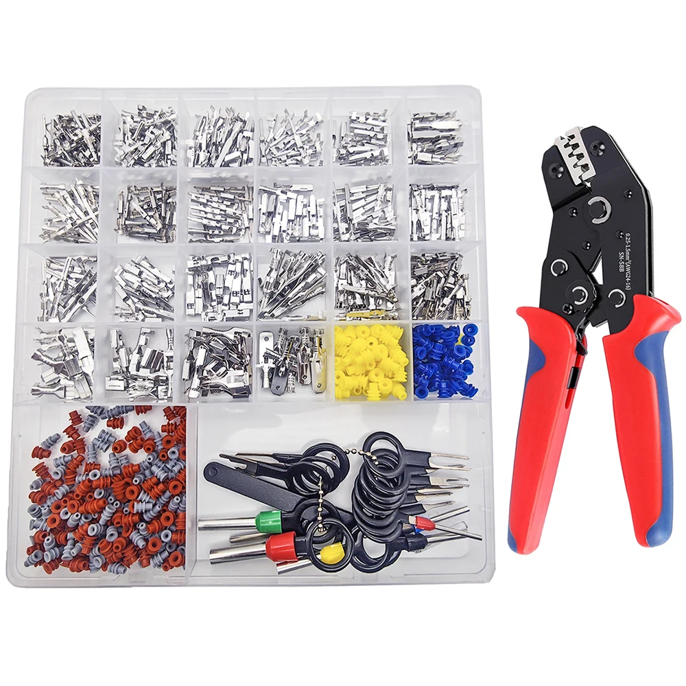 25 Arten Kfz-Kabelanschluss-Steckverbinder-Set – 660 Stück Automotive-Elektro-Crimpverbinder, Stifte für nicht-isolierte Steckverbinder