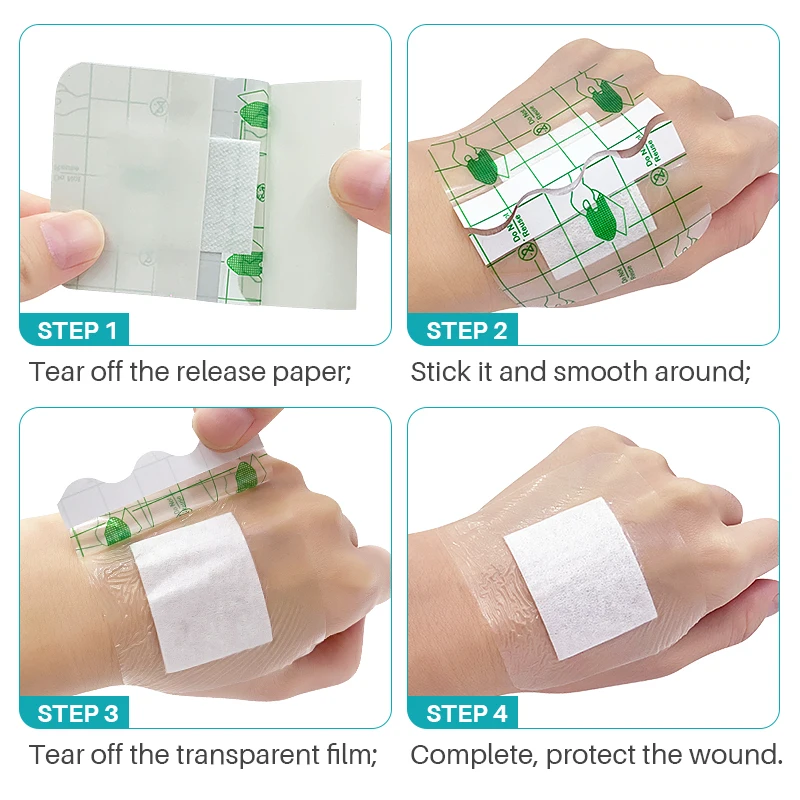 10pcs Professional Waterproof Band Aid Wound Bandage Sterile Hemostatic Plaster Medical Bandage Gauze Adhesive Tape Patch A1562