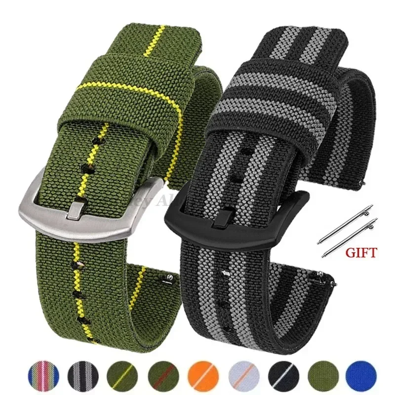 Durable Nylon Quick Release Watch Band - Military Style Elastic Strap